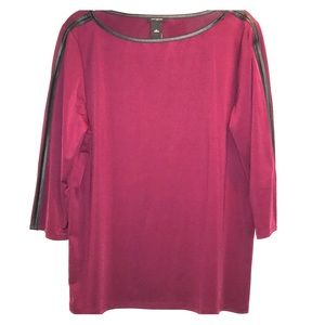 Wine Color XL Ann Taylor 3/4 Sleeve Top